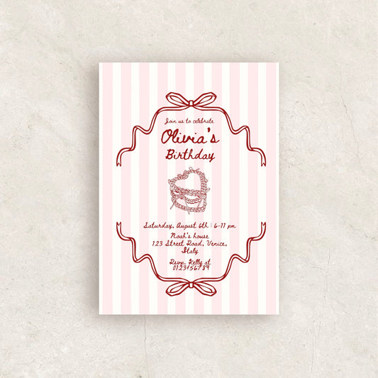 Whimsical Vintage Birthday Party Invitation