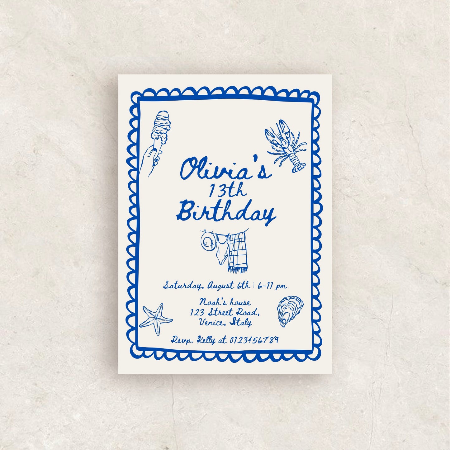 13th Birthday Party Invitation