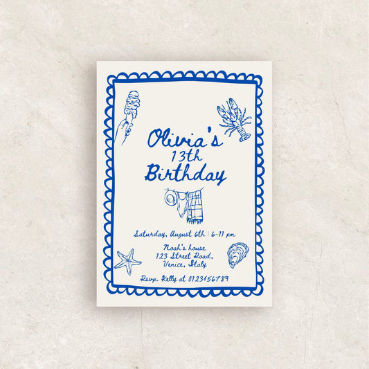 13th Birthday Party Invitation