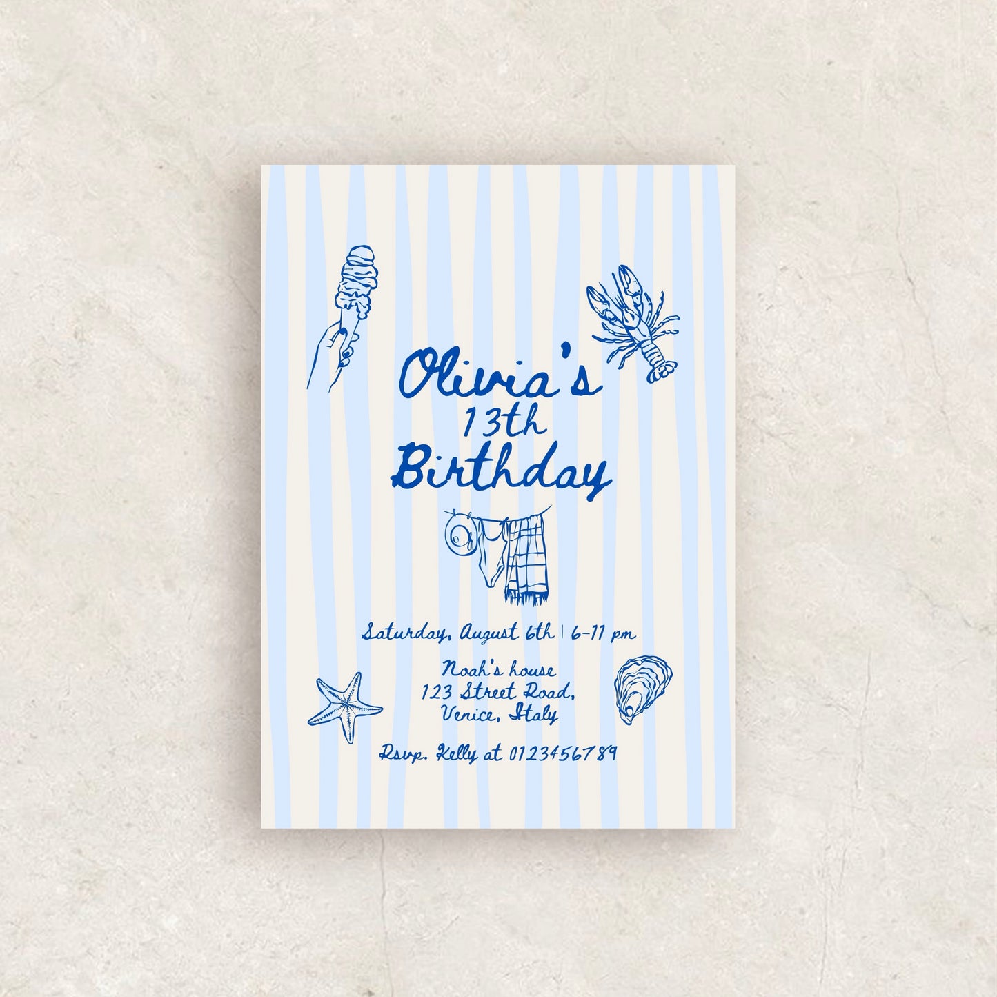 13th Birthday Party Invitation