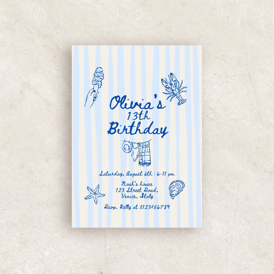 13th Birthday Party Invitation