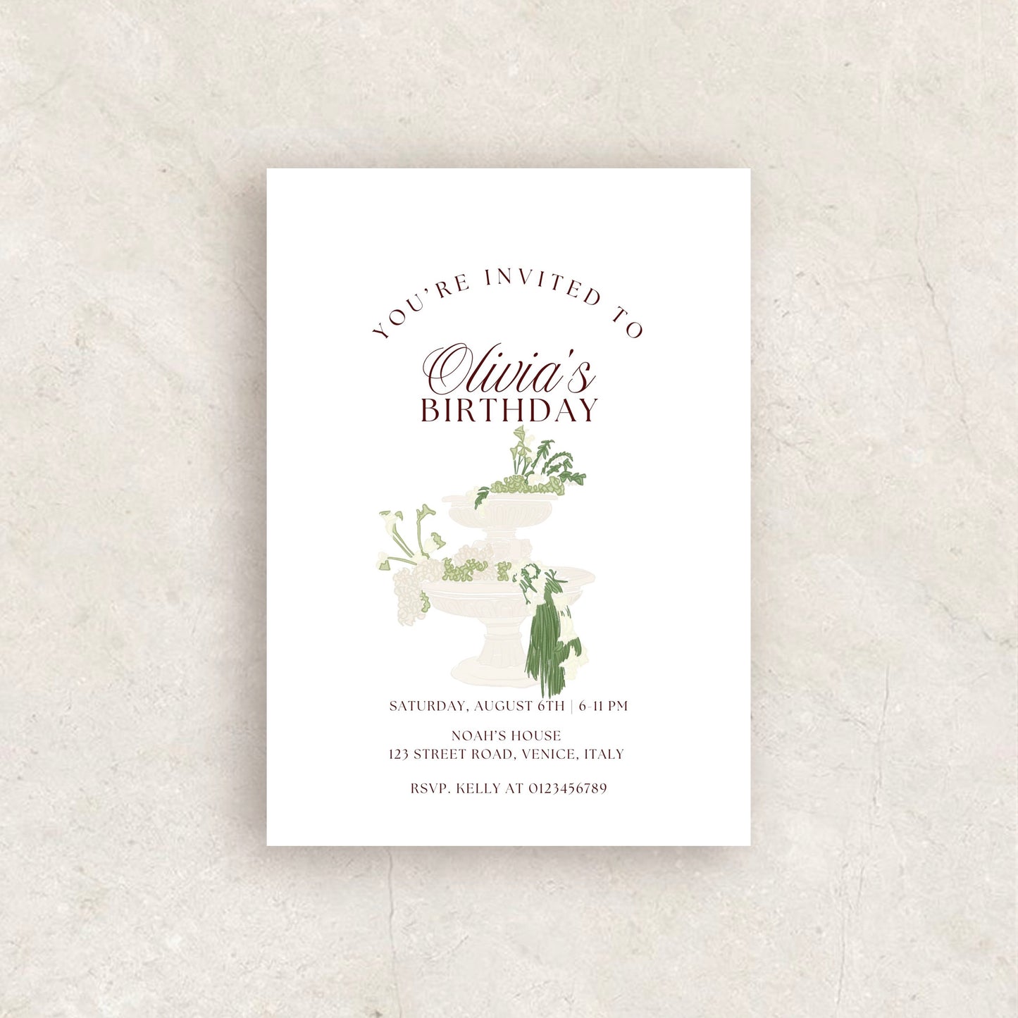 Old Money BIRTHDAY PARTY INVITE template | Printable Canva Template