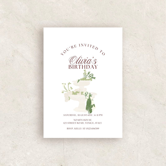 Old Money BIRTHDAY PARTY INVITE template | Printable Canva Template