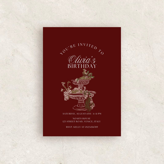 Old Money BIRTHDAY PARTY INVITE template | Printable Canva Template
