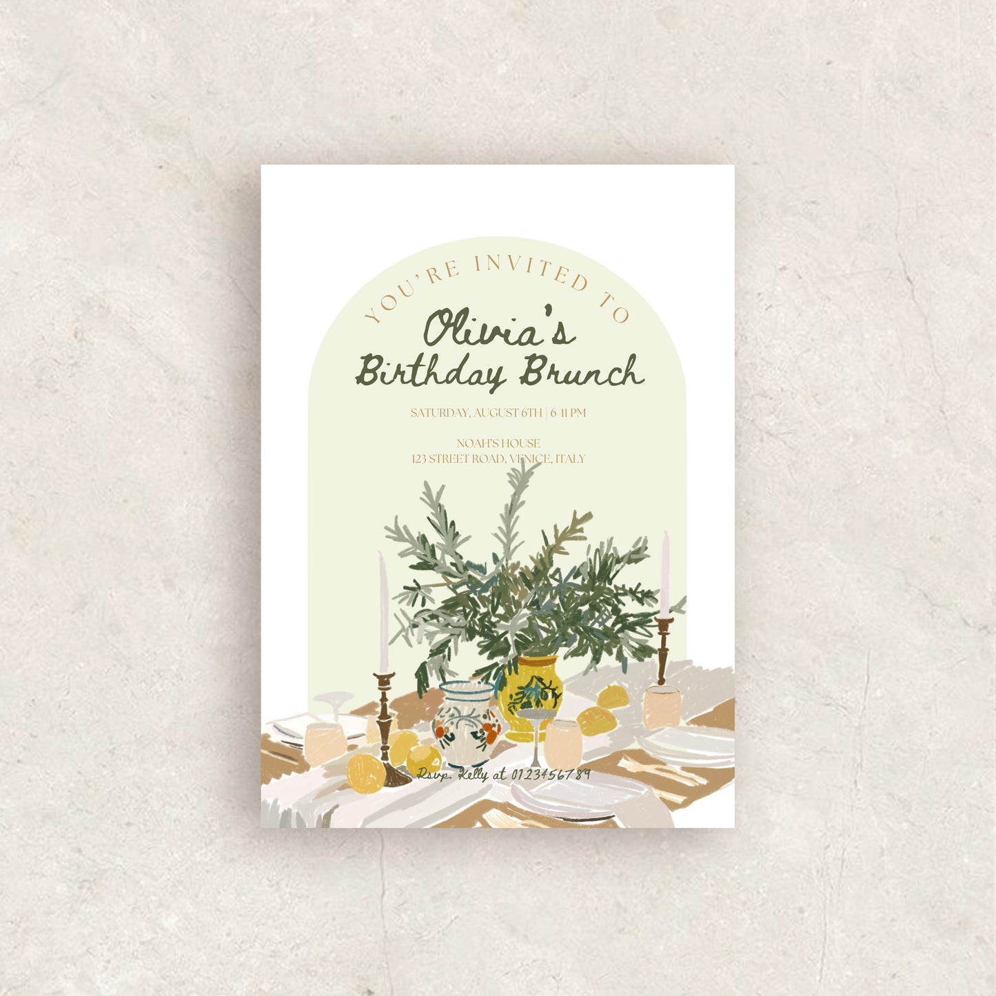 BIRTHDAY BRUNCH INVITE template | Hand Drawn Printable Canva Template