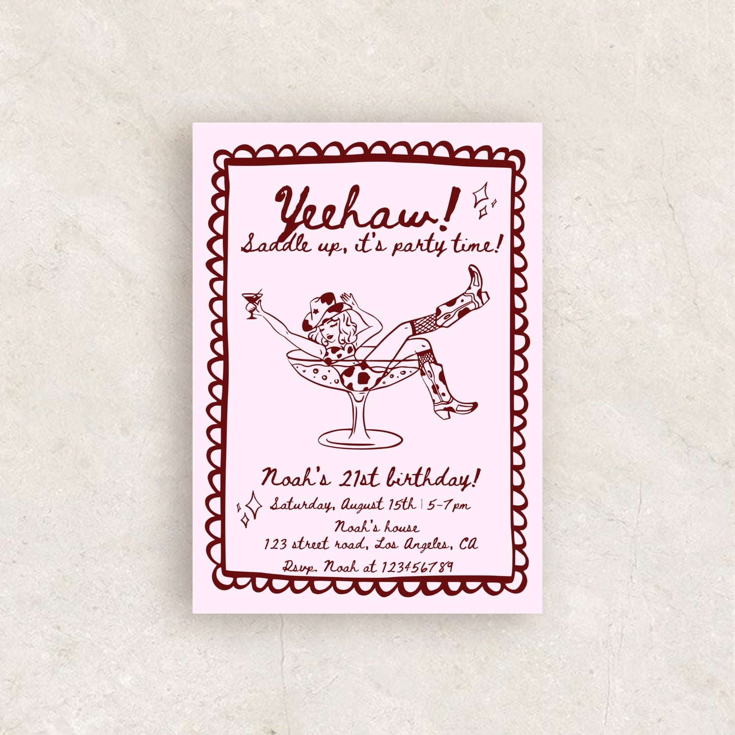 Yeehaw Birthday Party Invitation | Printable Canva Template