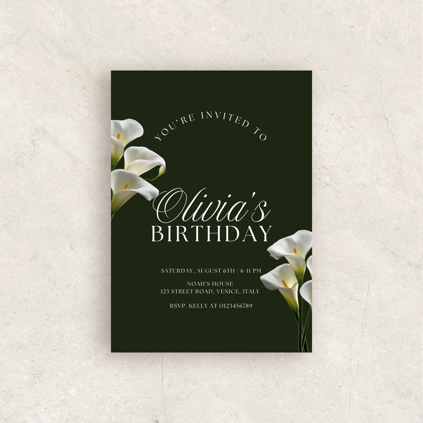 Old Money BIRTHDAY PARTY INVITE template | Printable Canva Template