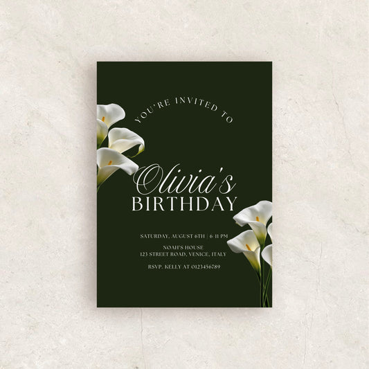 Old Money BIRTHDAY PARTY INVITE template | Printable Canva Template