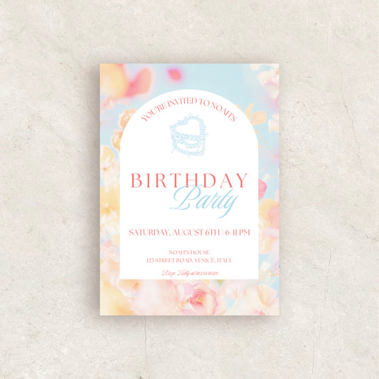 Summer Birthday Party Invitation