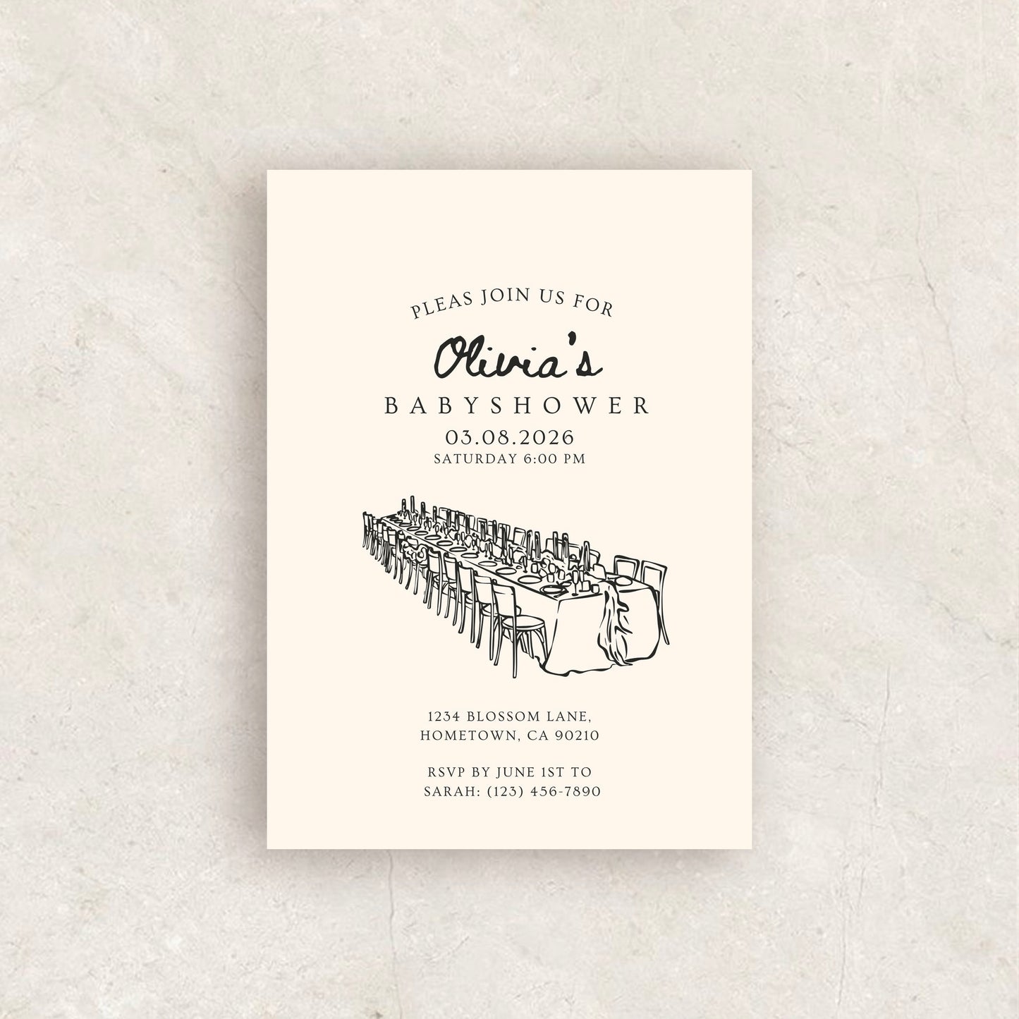 American Bear Baby Shower Invitation | Babyshower Canva Template