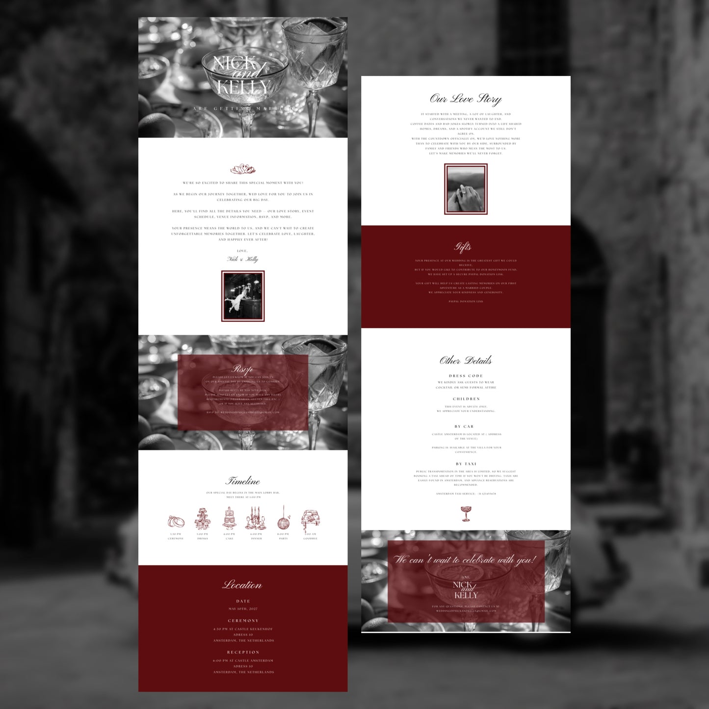 Canva Wedding Website Template | Digital Wedding Invitation