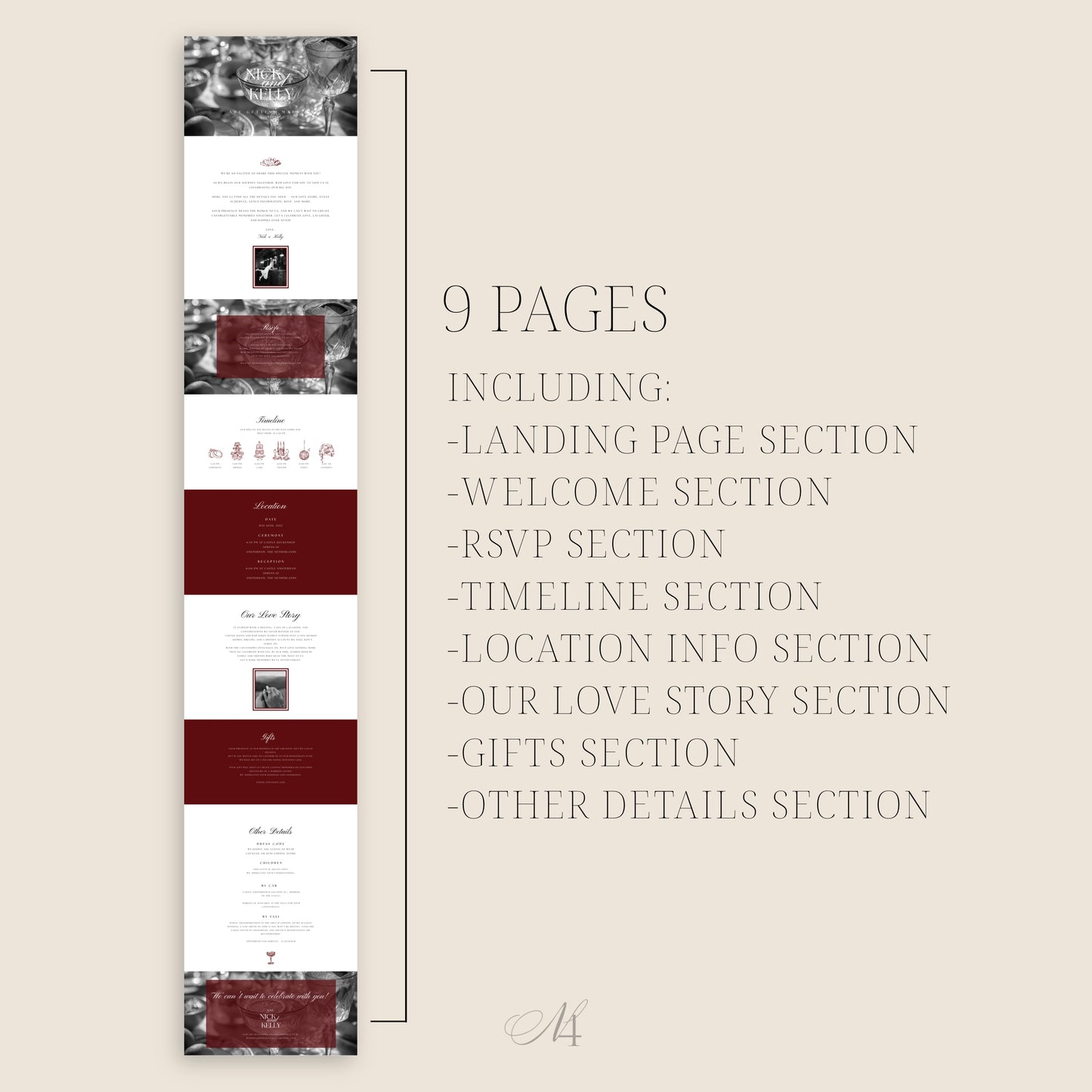 Canva Wedding Website Template | Digital Wedding Invitation