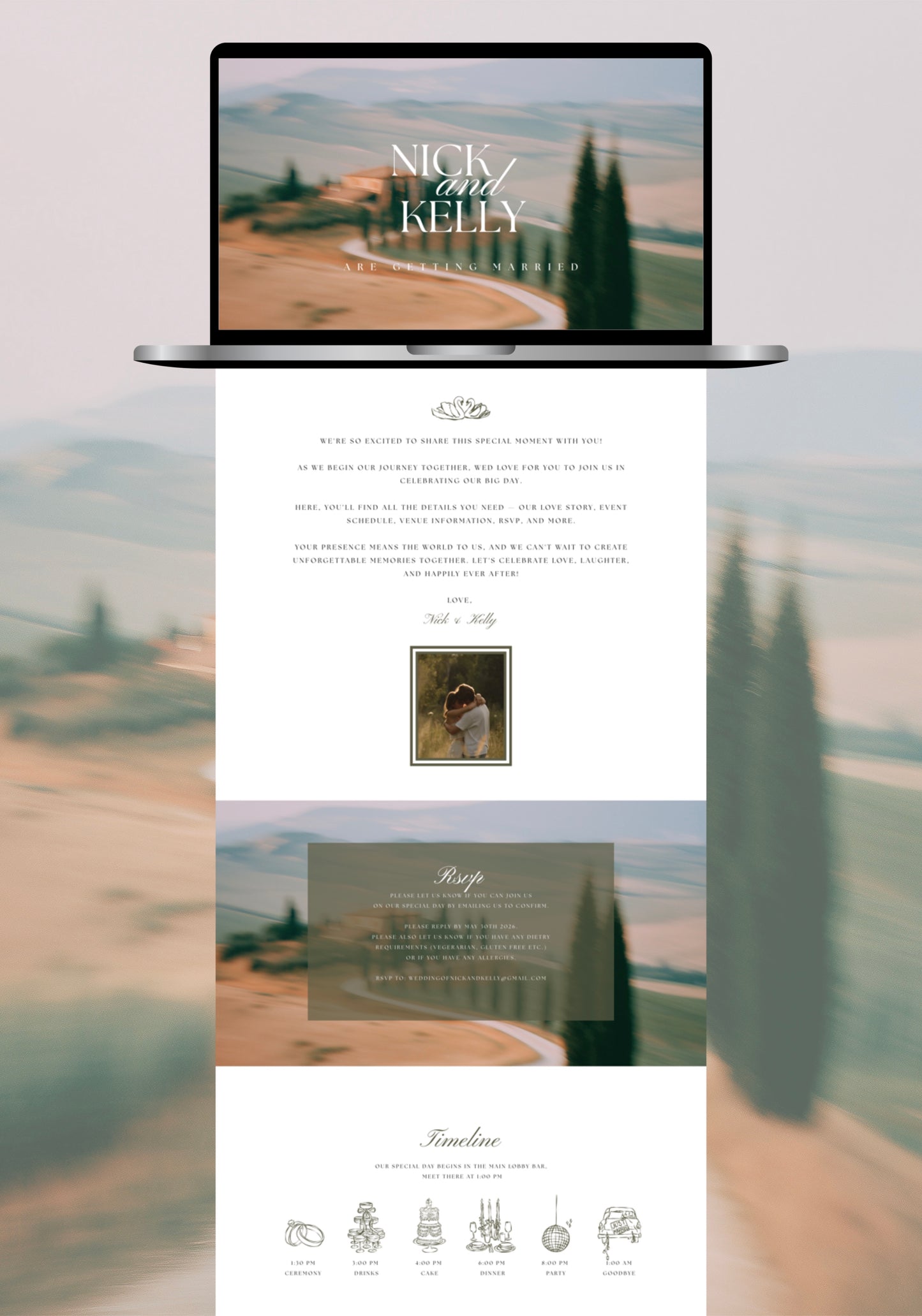 Italian Canva Wedding Website Template | Digital Wedding Invitation