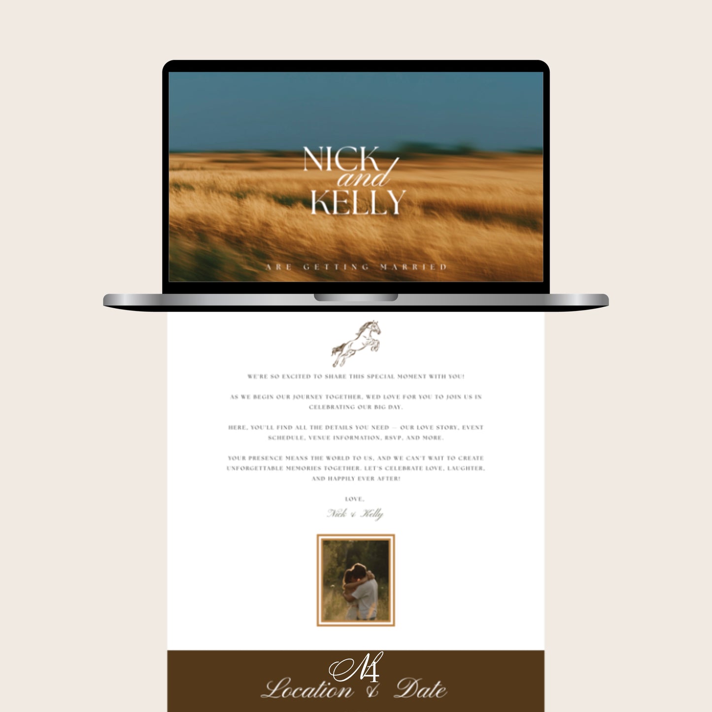 Western Canva Wedding Website Template | Digital Wedding Invitation