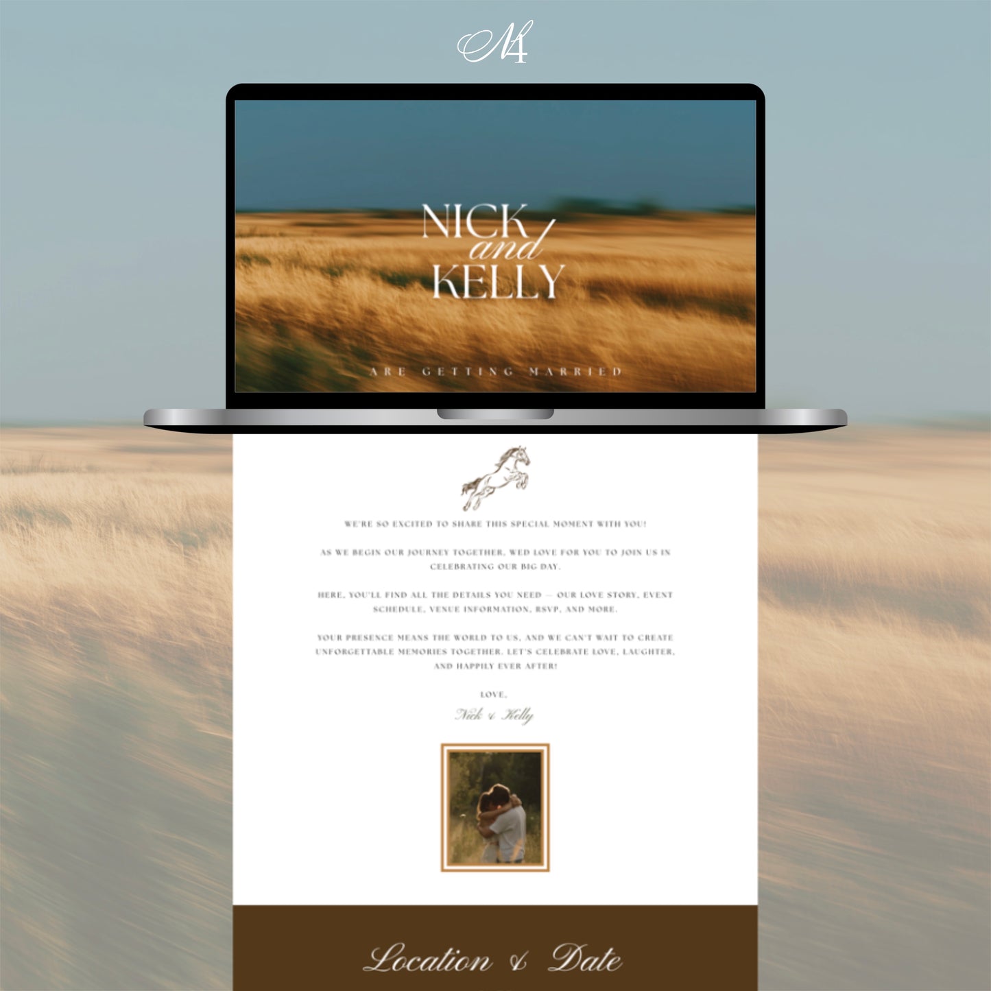 Western Canva Wedding Website Template | Digital Wedding Invitation