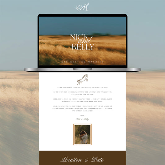 Western Canva Wedding Website Template | Digital Wedding Invitation