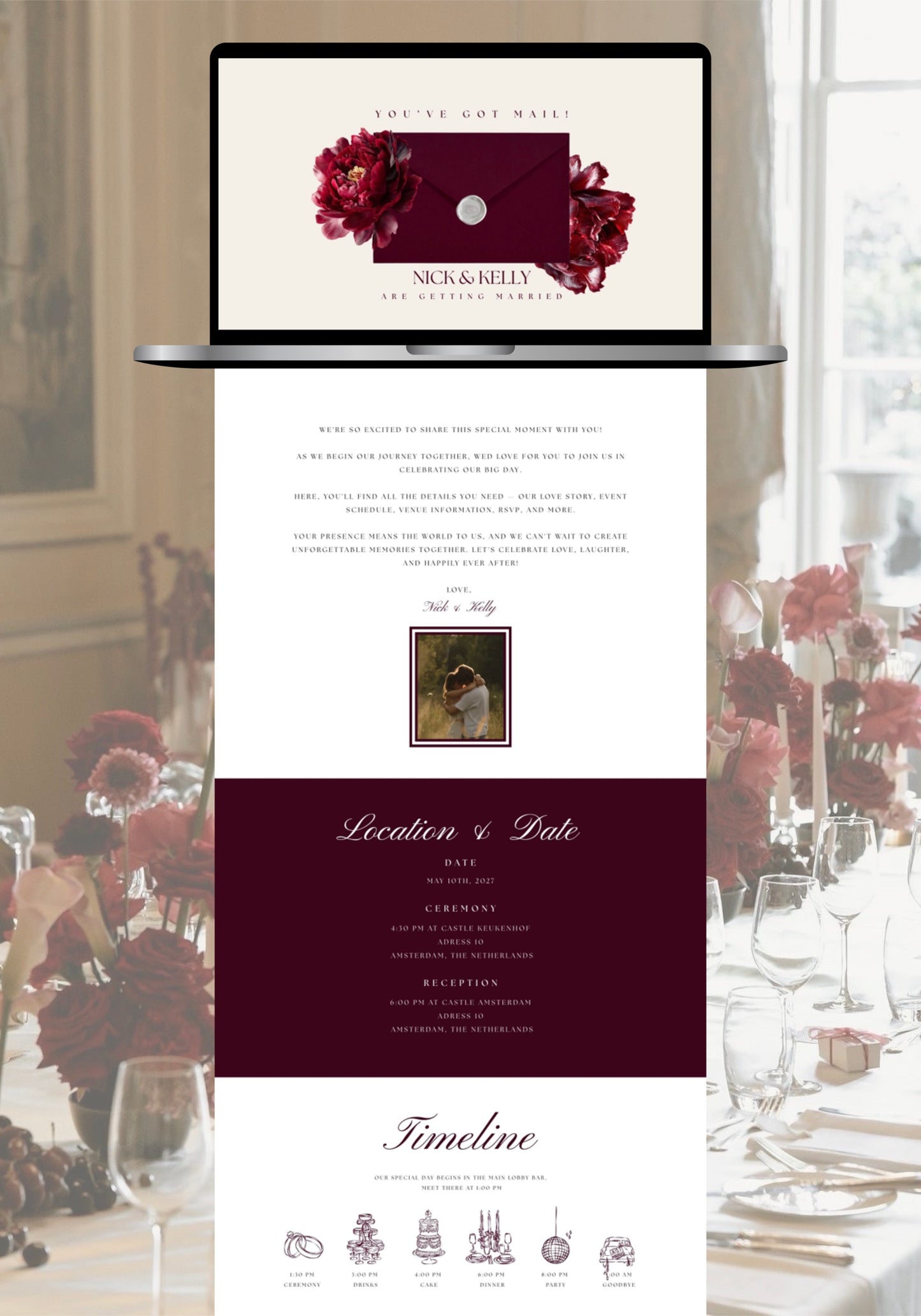 Old Money Canva Wedding Website Template | Digital Wedding Invitation