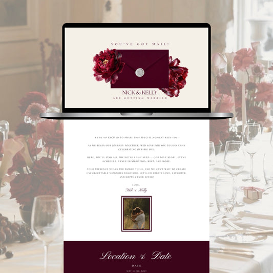 Old Money Canva Wedding Website Template | Digital Wedding Invitation