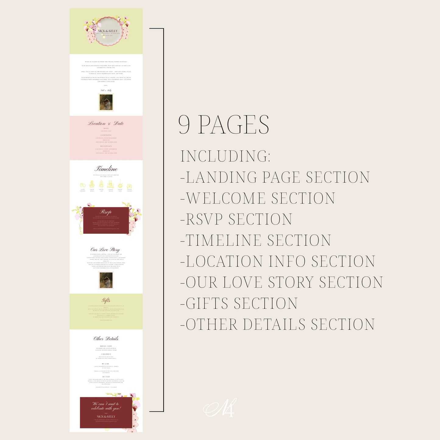 Colorful Canva Wedding Website Template | Digital Wedding Invitation