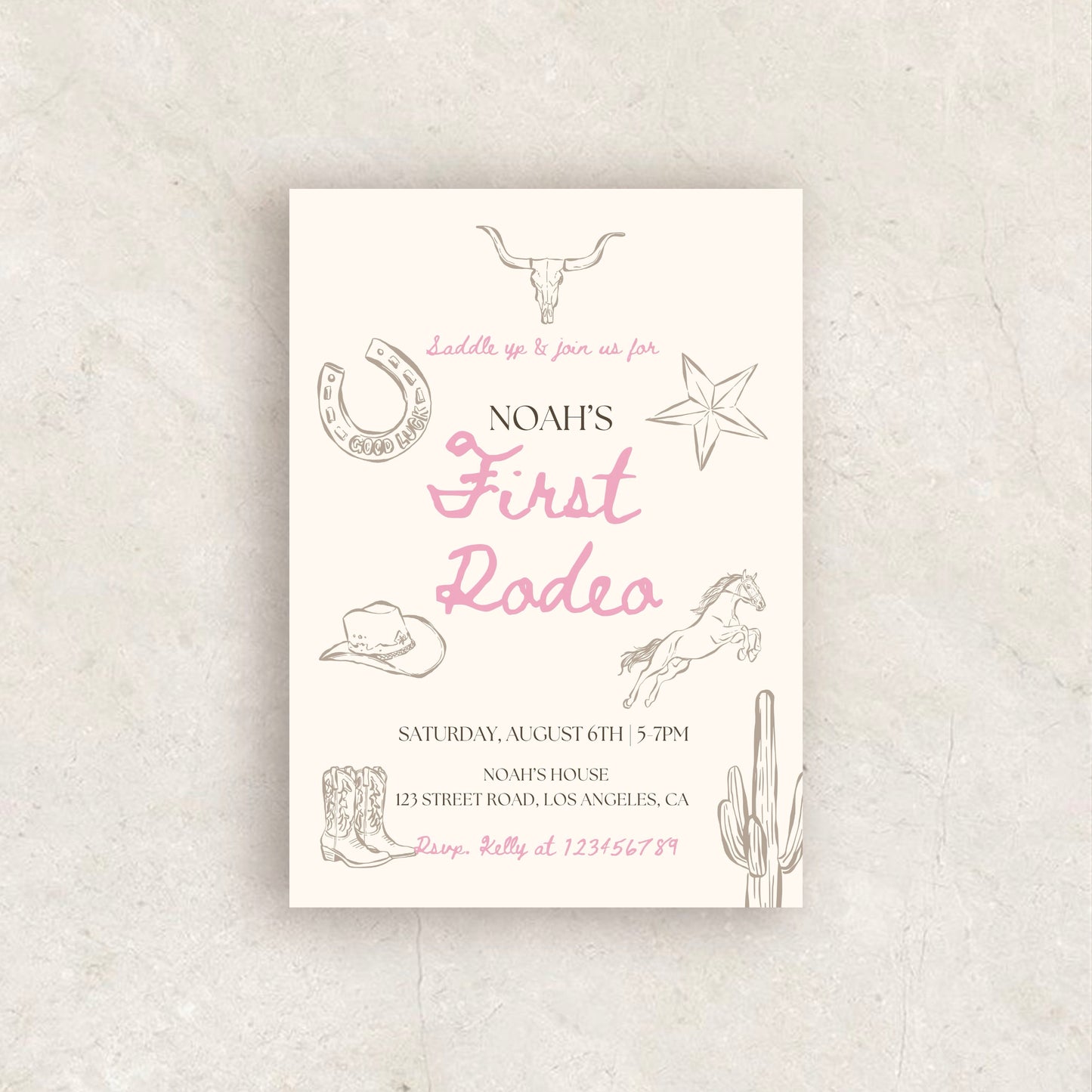 First Rodeo Birthday Party Invitation