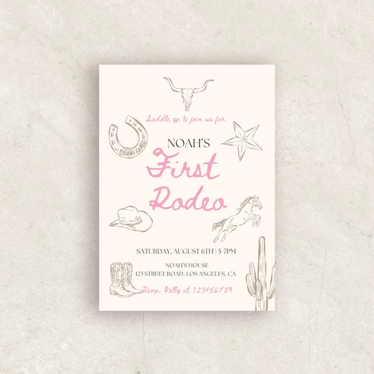 First Rodeo Birthday Party Invitation