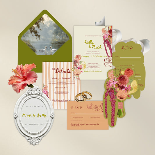 Floral Wedding Invitation Suite Canva Template