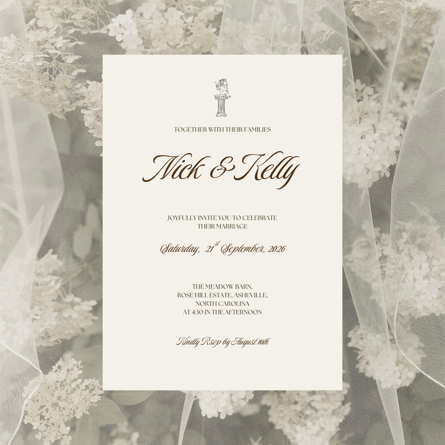 Italian Wedding Invitation Suite Canva Template