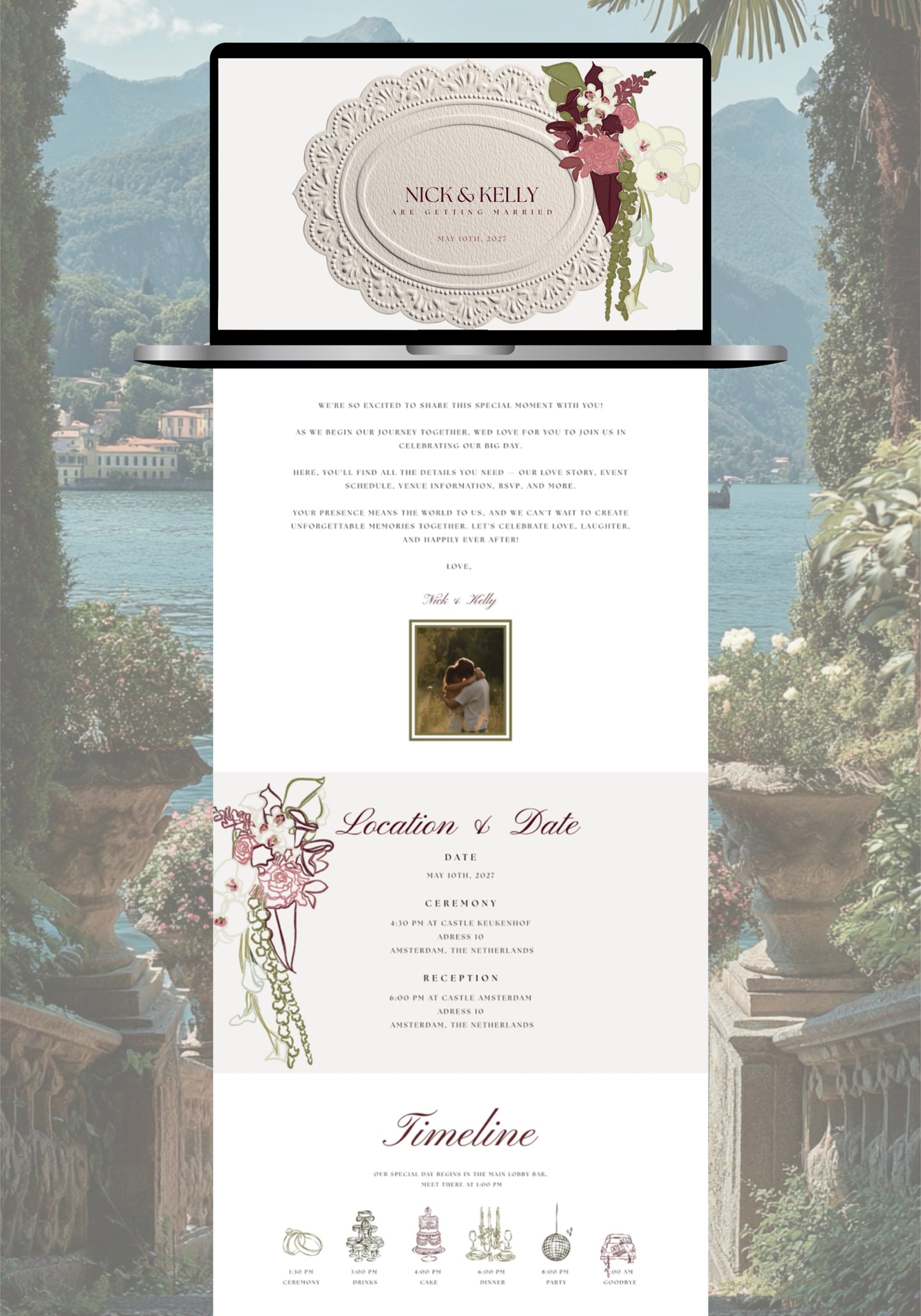 Beige Canva Wedding Website Template | Digital Wedding Invitation