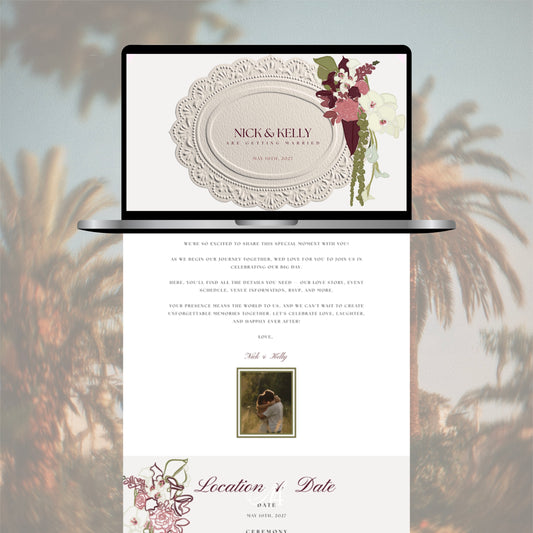 Beige Canva Wedding Website Template | Digital Wedding Invitation