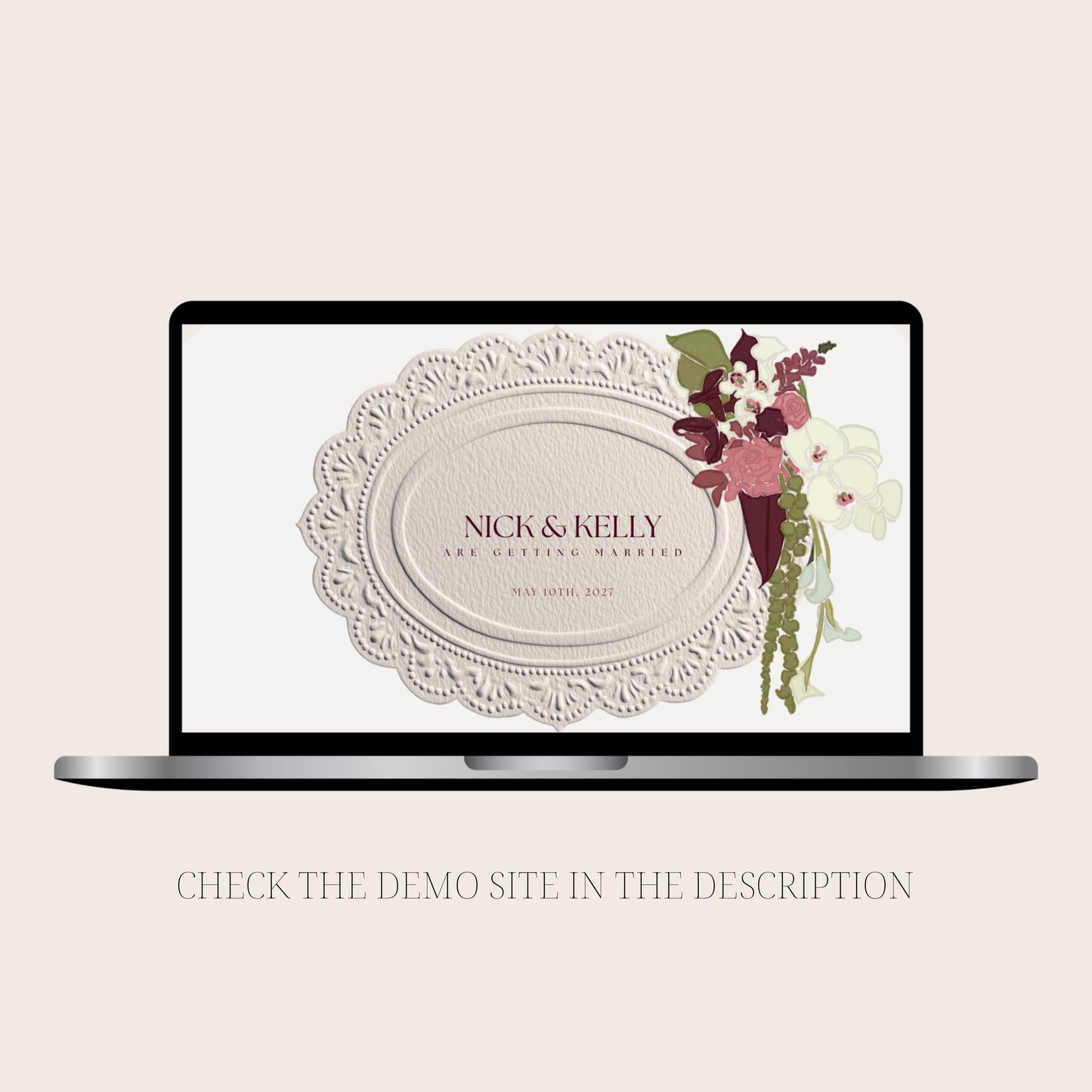 Beige Canva Wedding Website Template | Digital Wedding Invitation