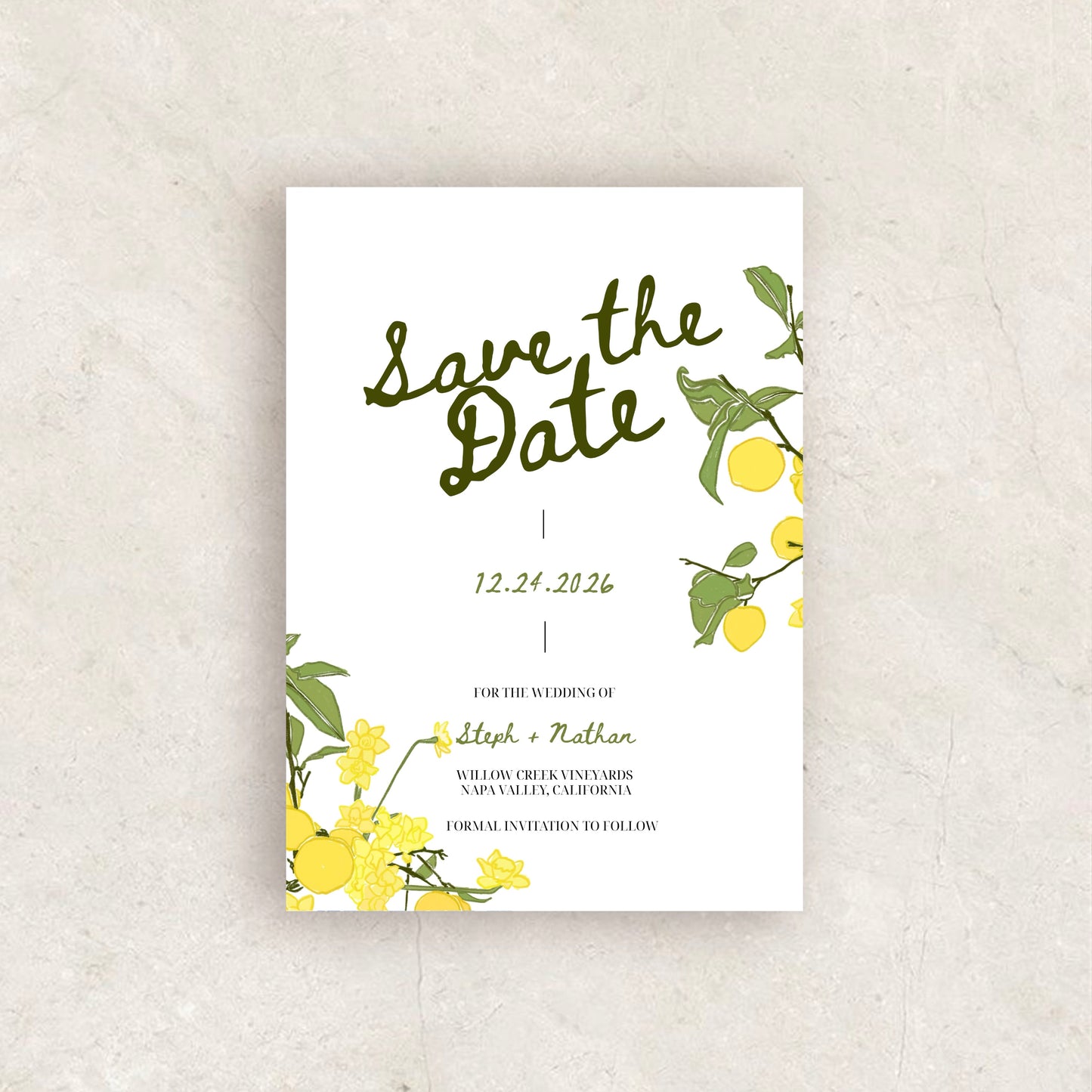 Lemon Save The Date Template