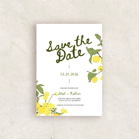 Lemon Save The Date Template