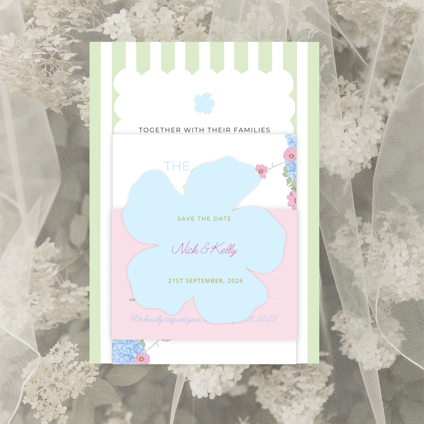 Soft Garden Wedding Invitation Suite Canva Template