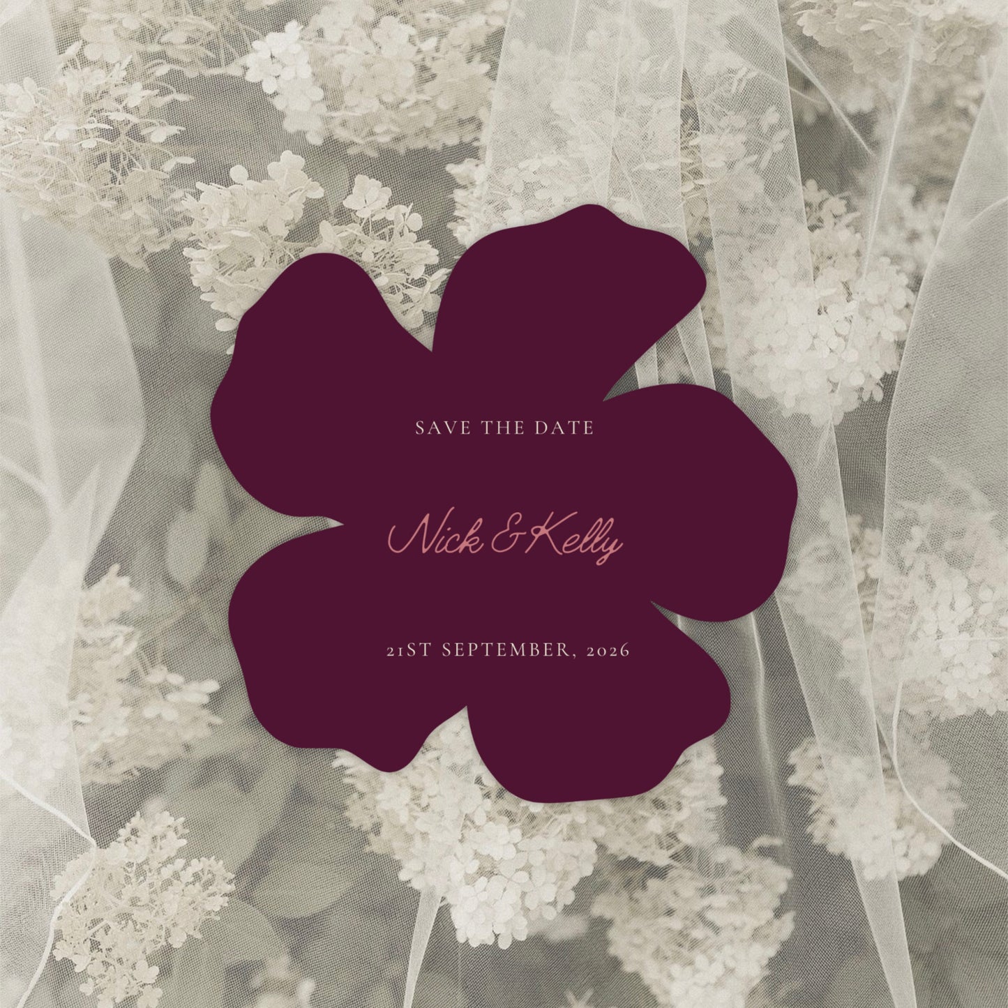 Burgundy Green Garden Wedding Invitation Suite Canva Template