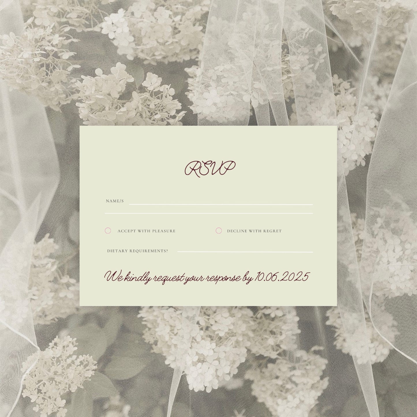 Burgundy Green Garden Wedding Invitation Suite Canva Template