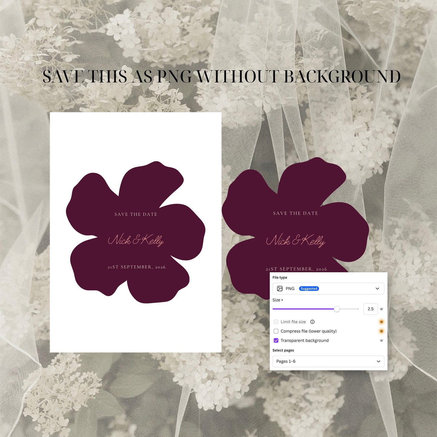 Burgundy Green Garden Wedding Invitation Suite Canva Template
