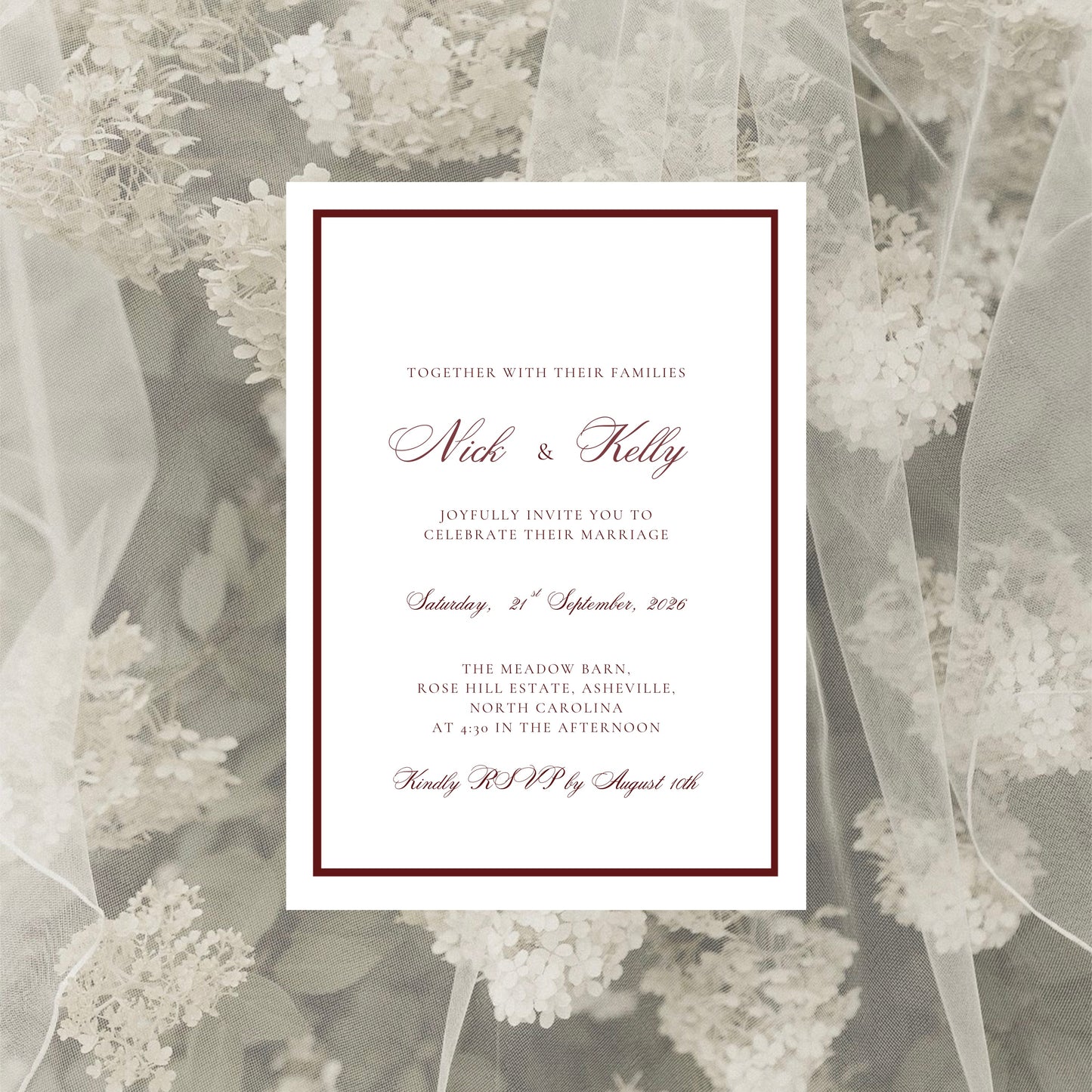 Luxury Old Money Wedding Invitation Suite Template