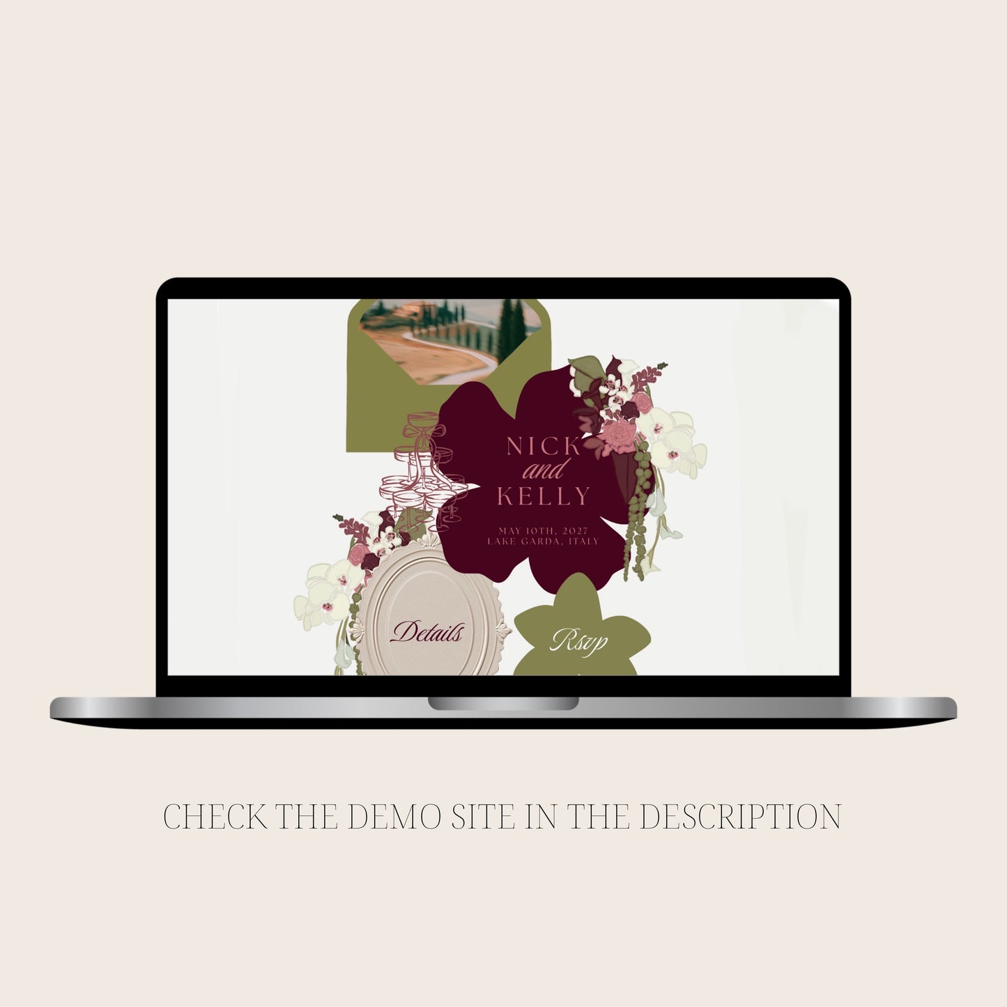 Italian Canva Wedding Website Template | Digital Wedding Invitation