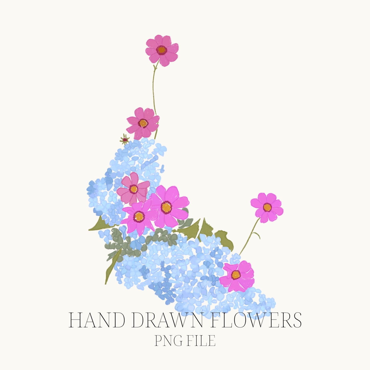Hand Drawn Flowers PNG File
