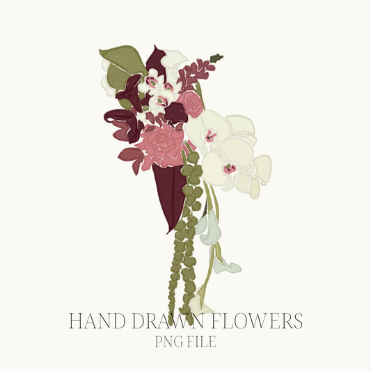 Hand Drawn Flowers PNG File