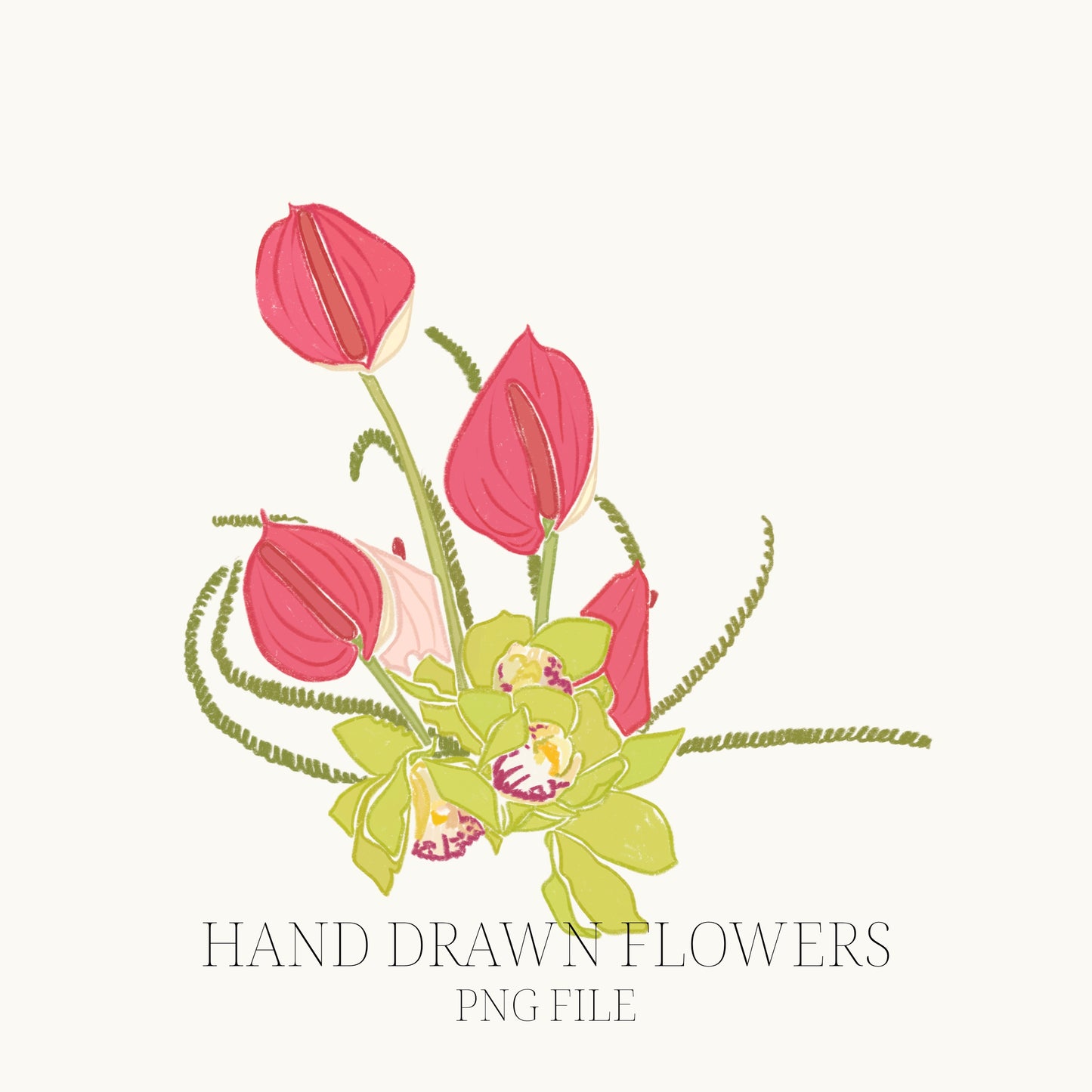 Hand Drawn Flowers PNG File