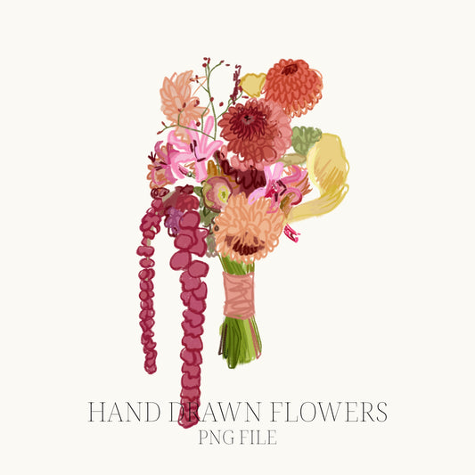 Hand Drawn Flowers PNG File