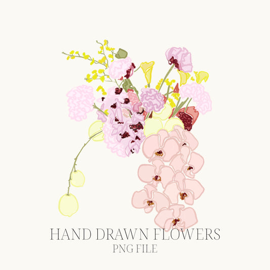 Hand Drawn Flowers PNG File