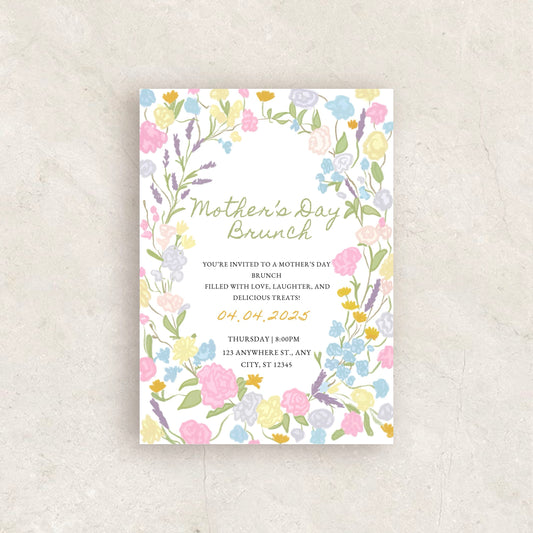 Mother’s Day Brunch Invitation | Hand Drawn Canva Template