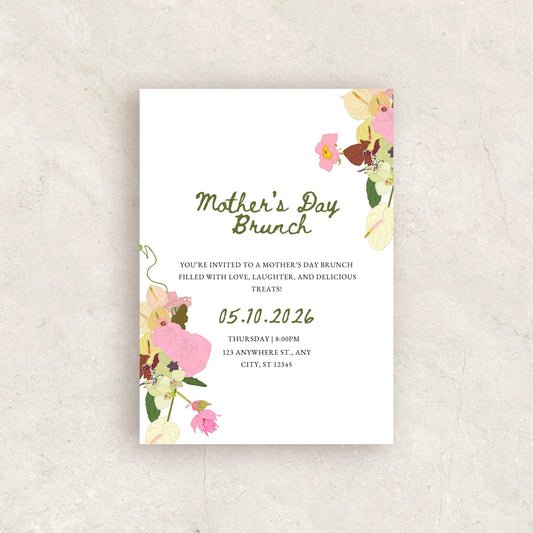 Mother’s Day Brunch Invitation | Hand Drawn Canva Template