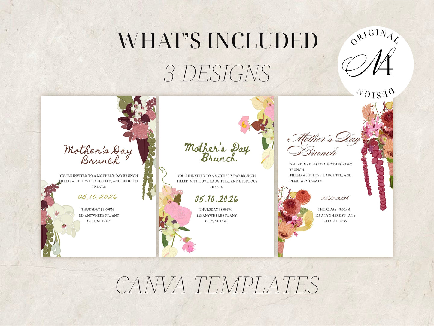 Mother’s Day Brunch Invitation | Hand Drawn Canva Template