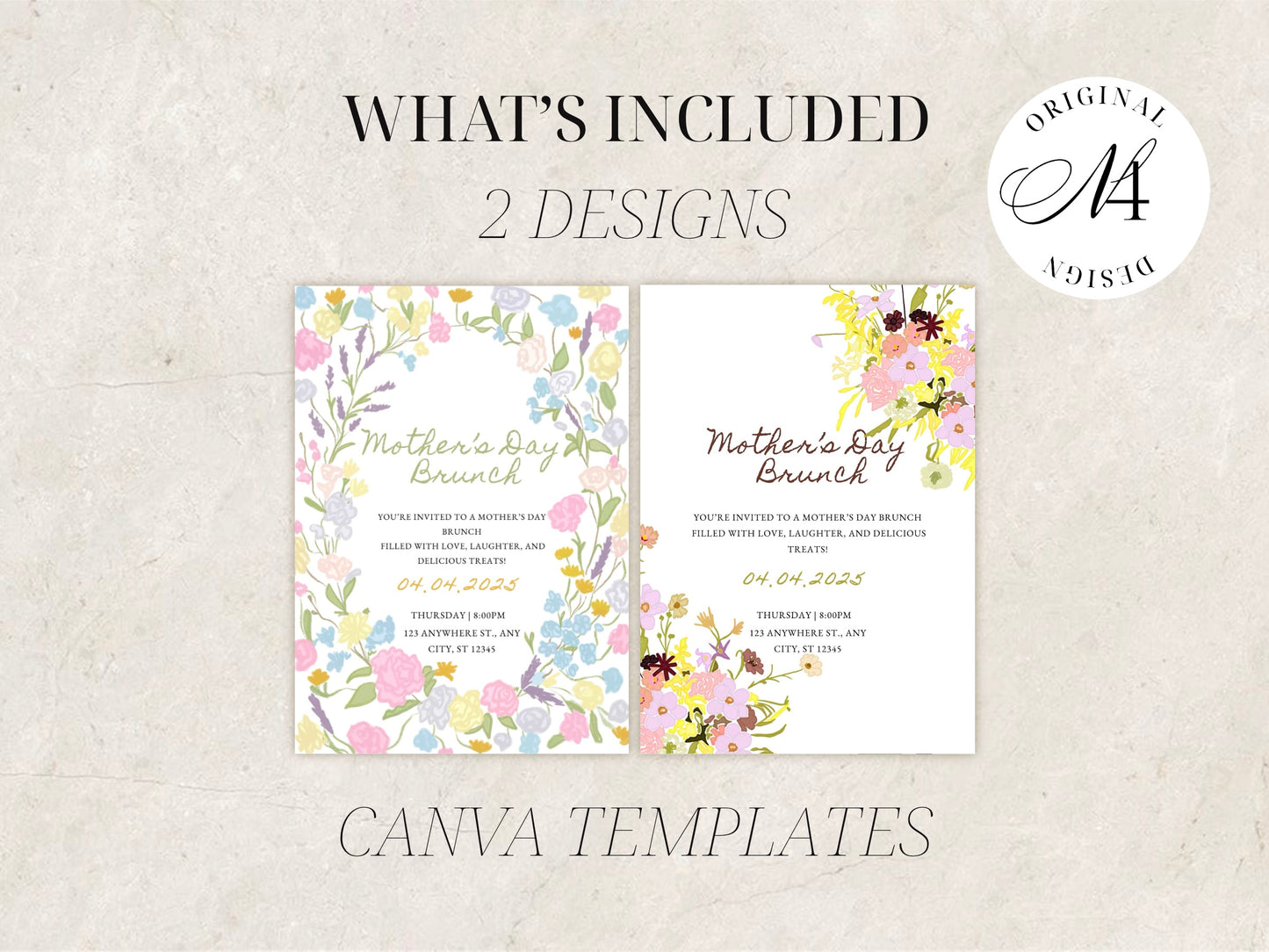 Mother’s Day Brunch Invitation | Hand Drawn Canva Template