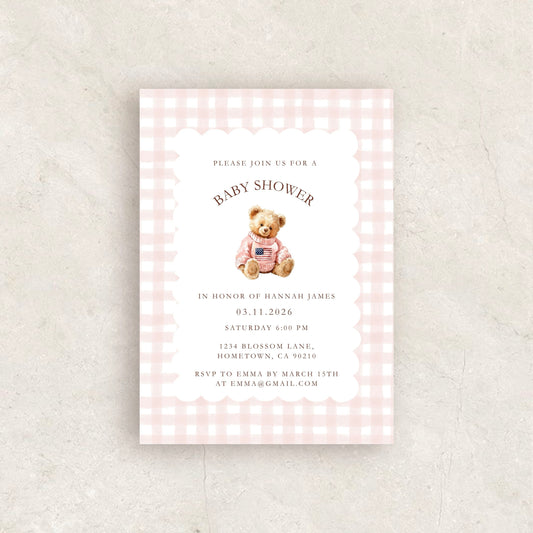 Bear Baby Shower Invitation | Babyshower Canva Template