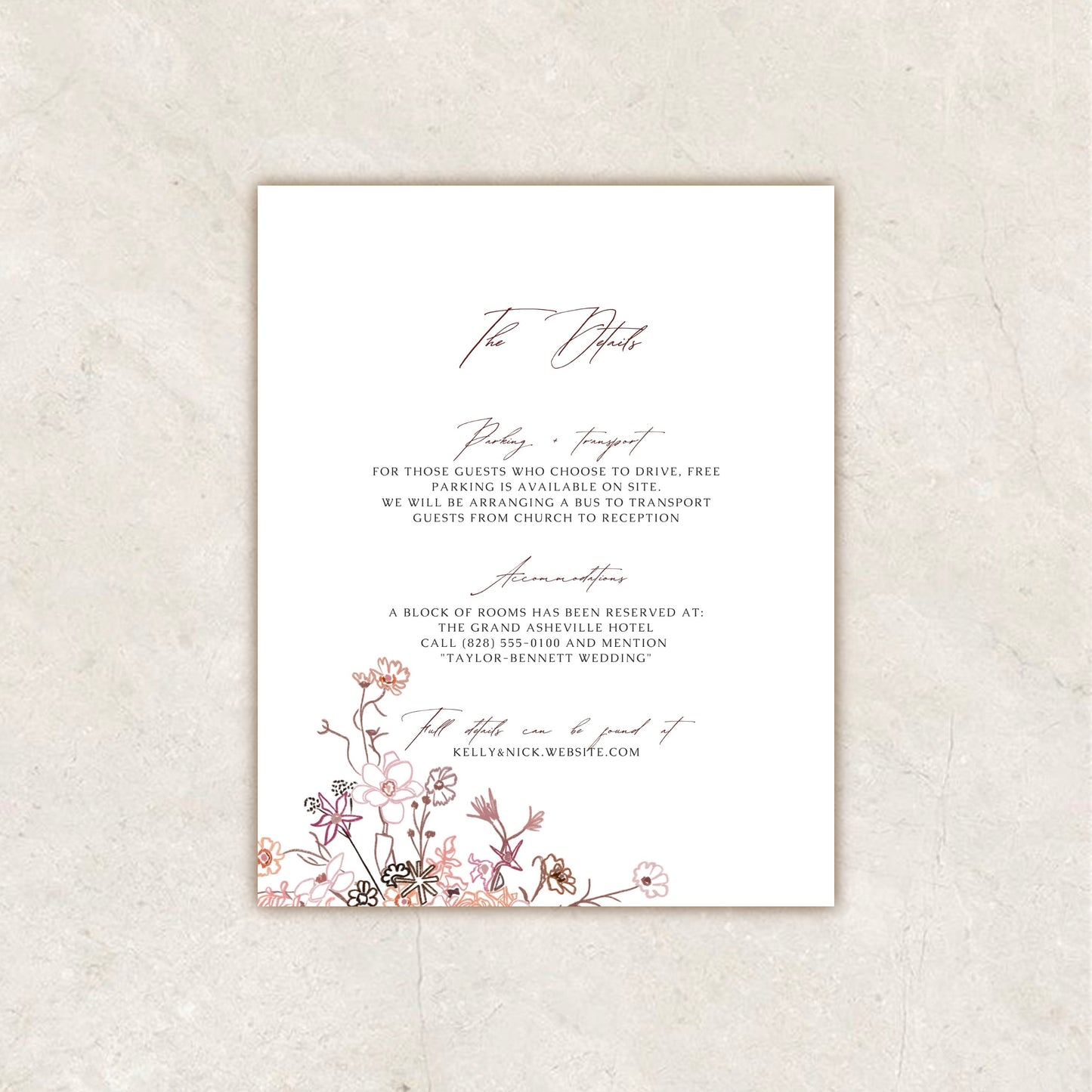 Floral Garden Wedding Invitation Suite Canva Template