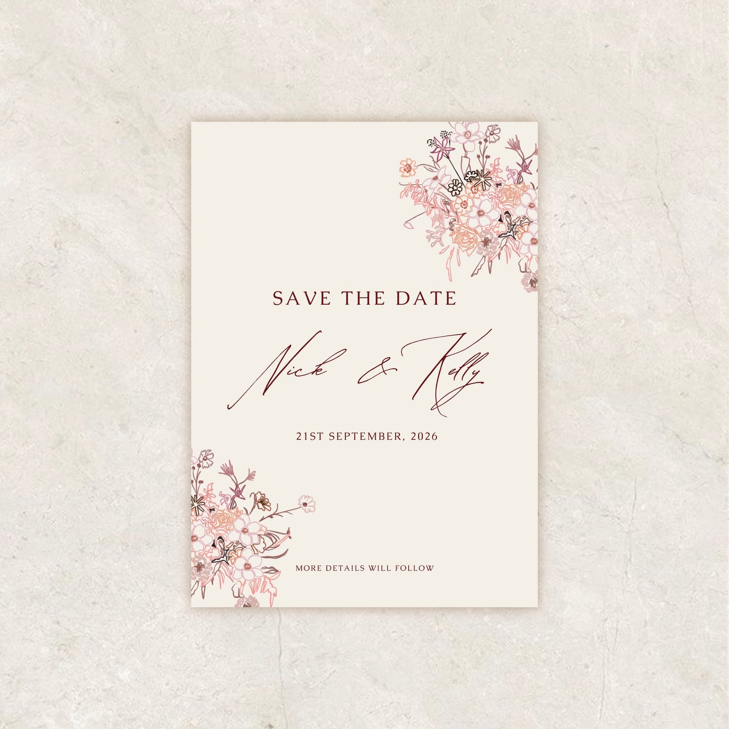 Floral Garden Wedding Invitation Suite Canva Template